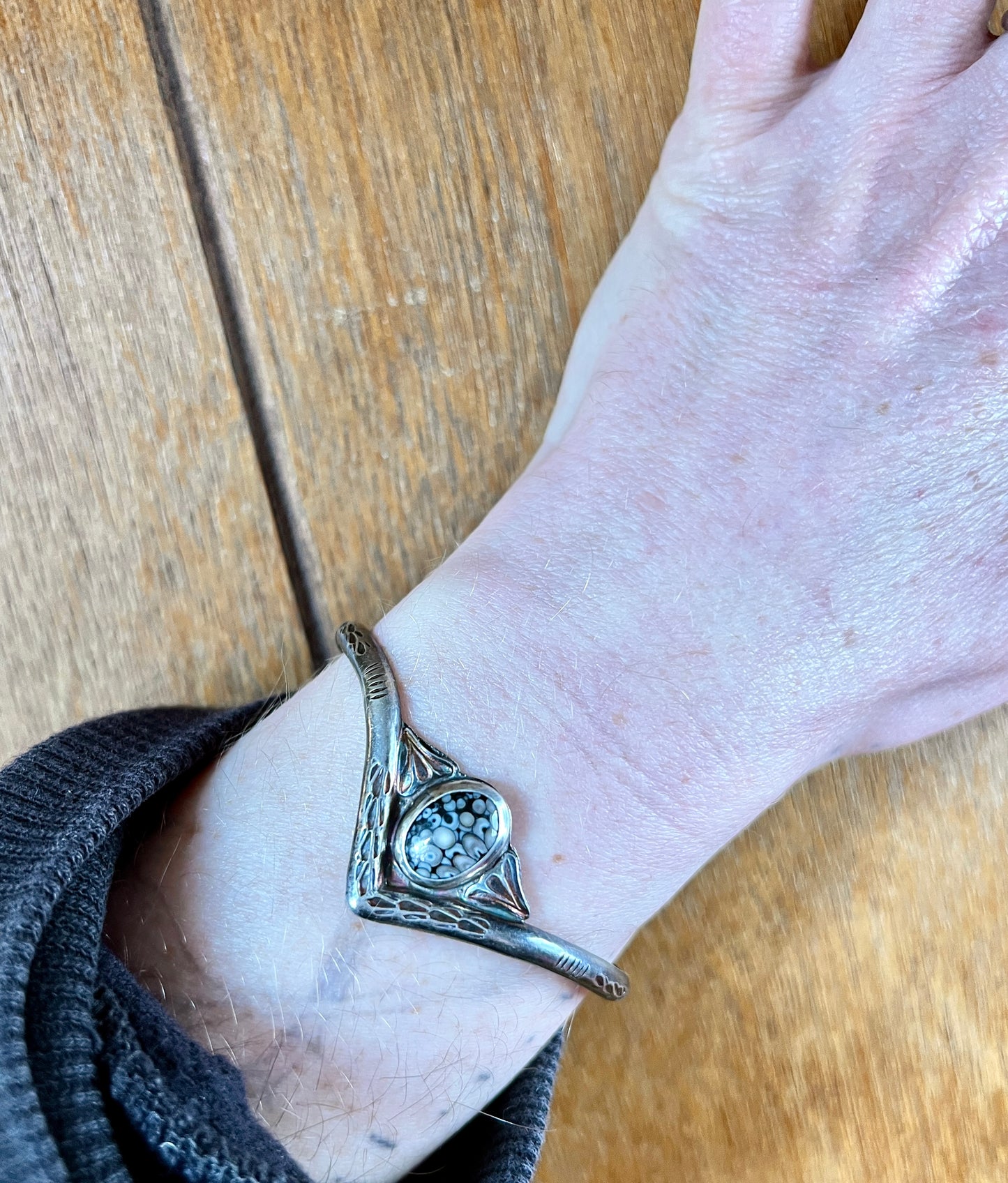 Snakeskin Agate Gaviotta Cuff Bracelet