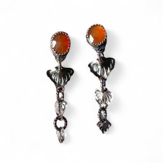 Carnelian Cascade Stud Earrings