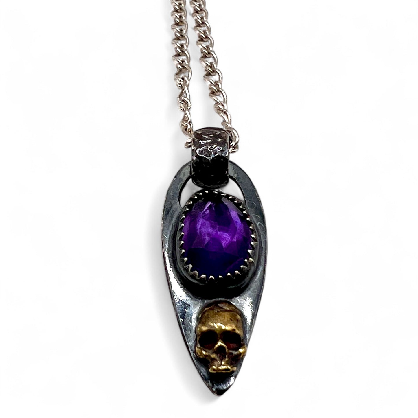 Amethyst Skull Baby Necklace