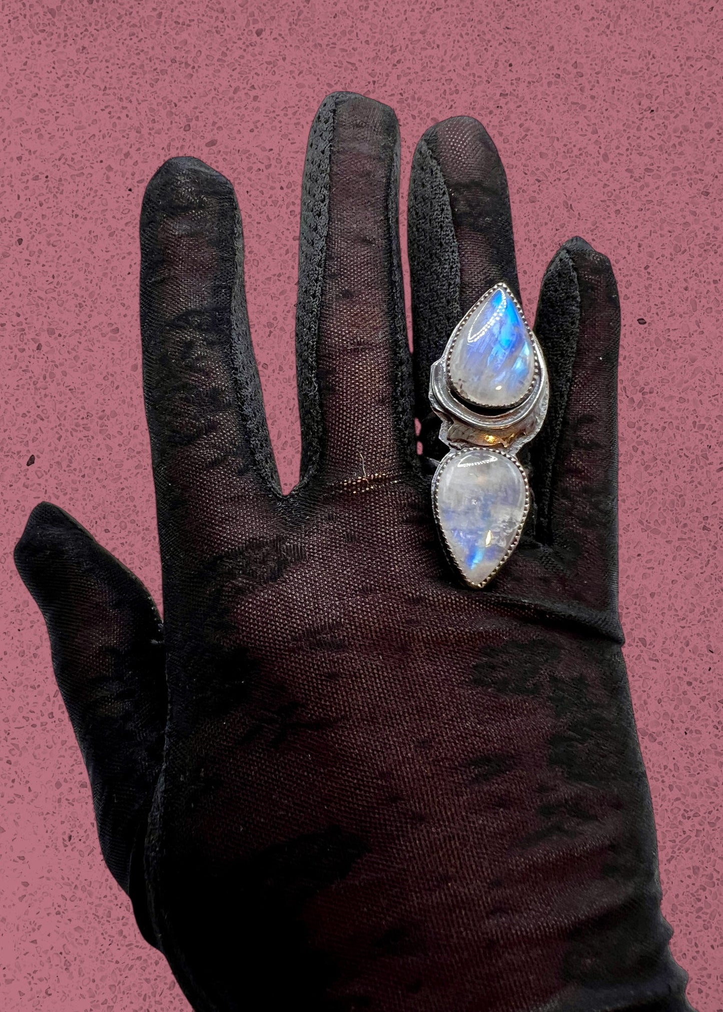 Double Moonstone Rose Parade Ring size 6