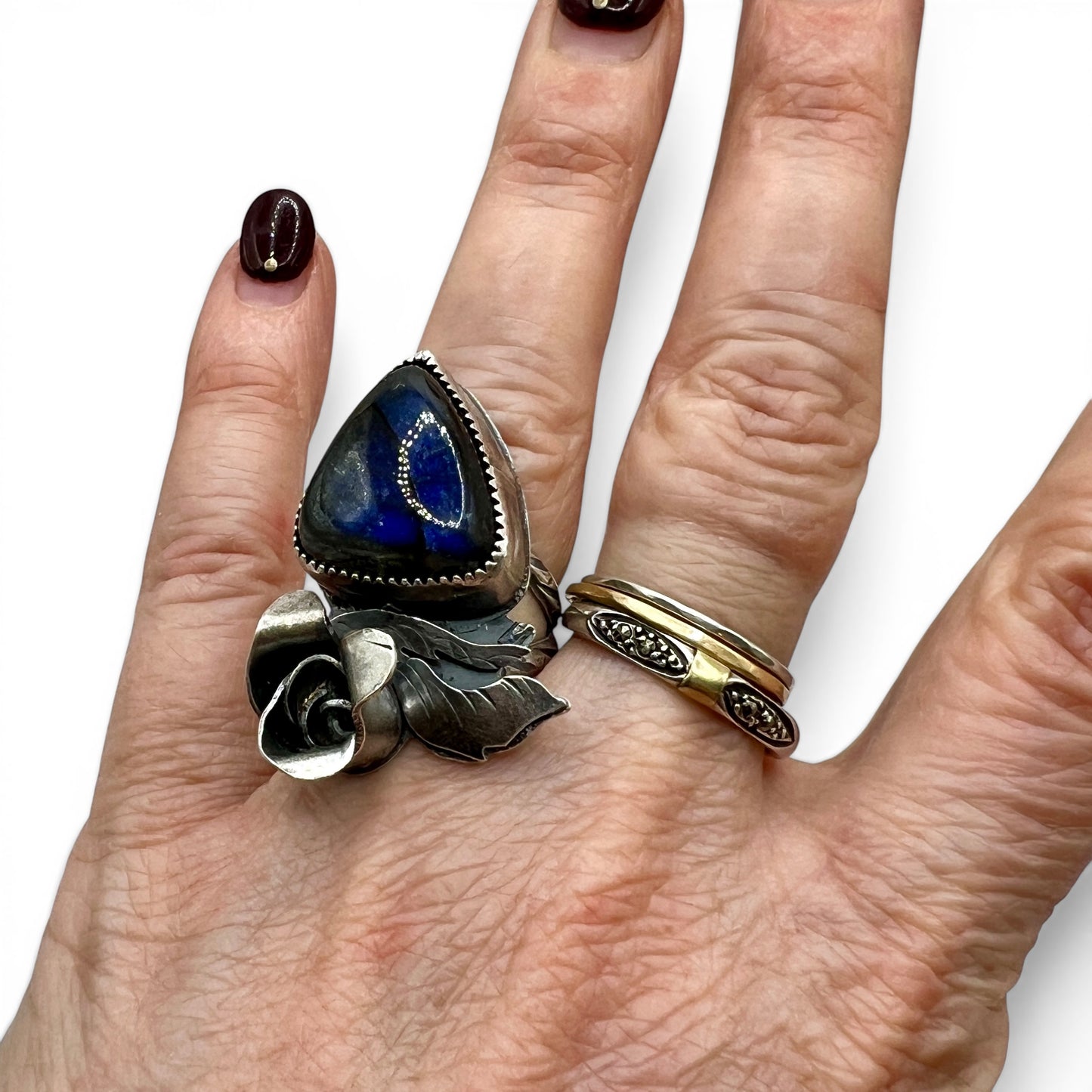 Labradorite Rose Parade Ring size 5.5