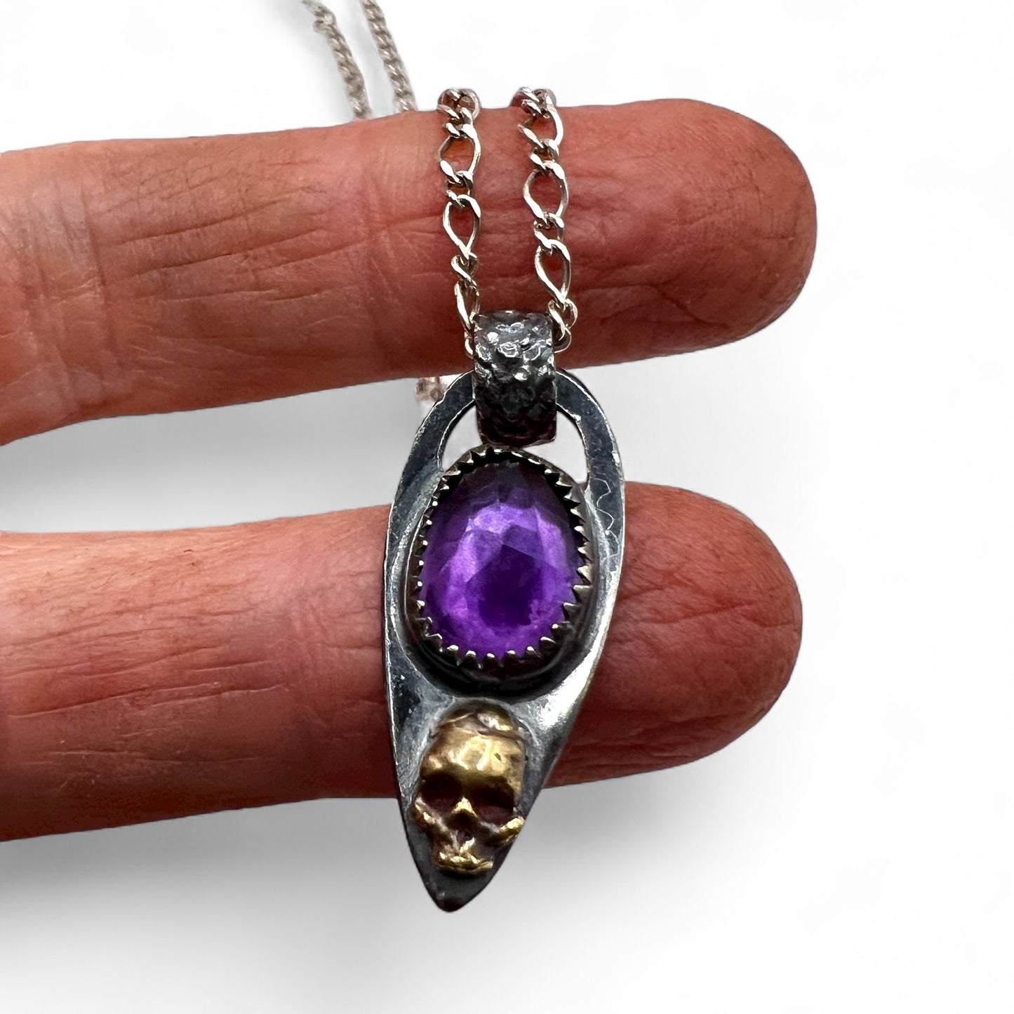 Amethyst Skull Baby Necklace