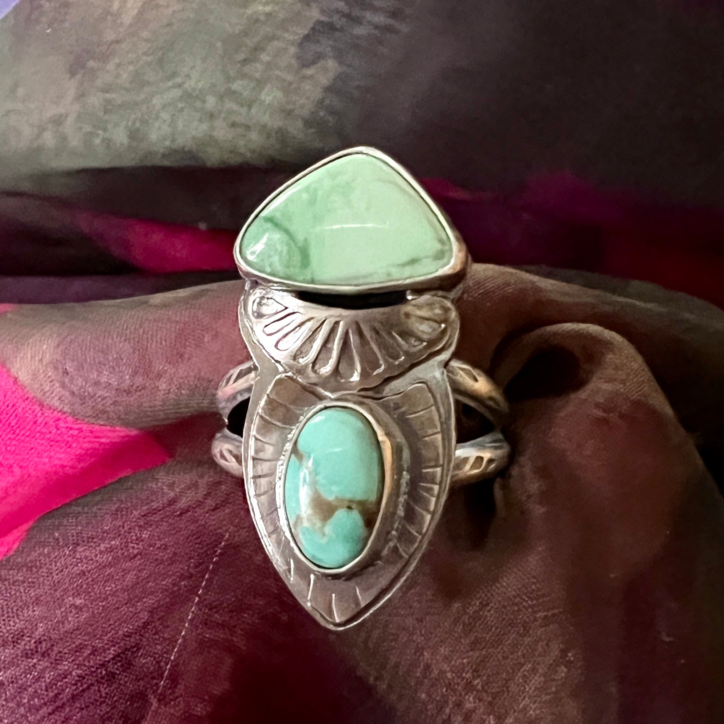 Turquoise and Variscite Ring size 8.25