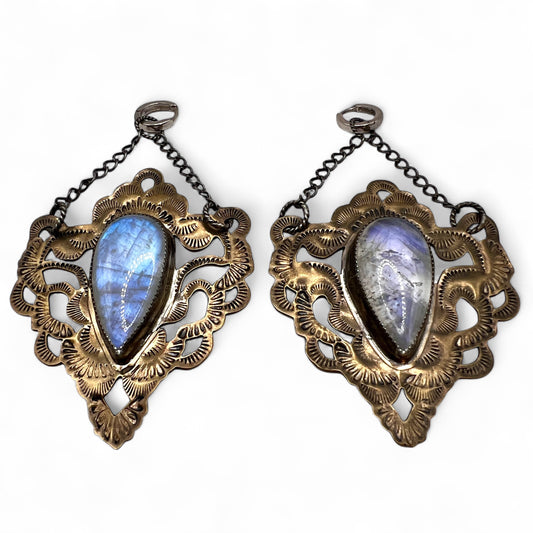 Moonstone Lacey Huggie Hoop Earrings