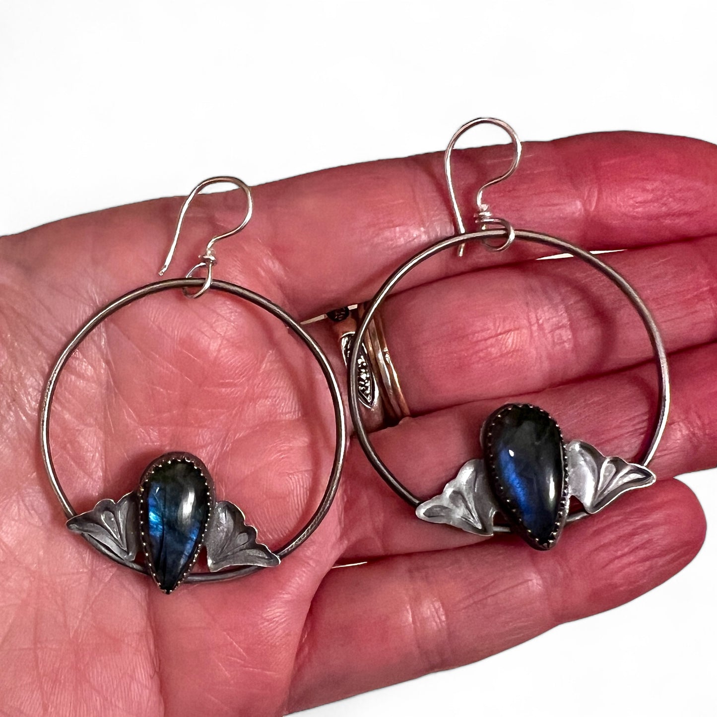 Labradorite Hoops