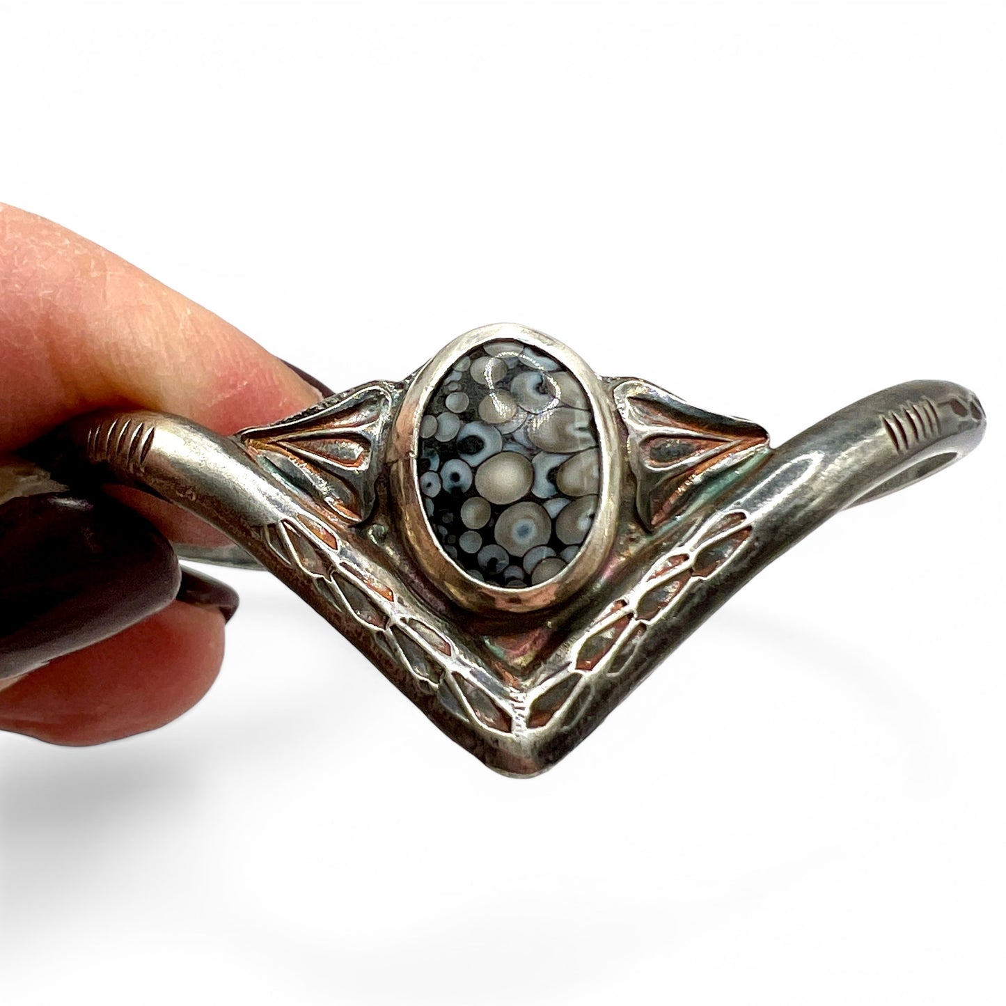 Snakeskin Agate Gaviotta Cuff Bracelet