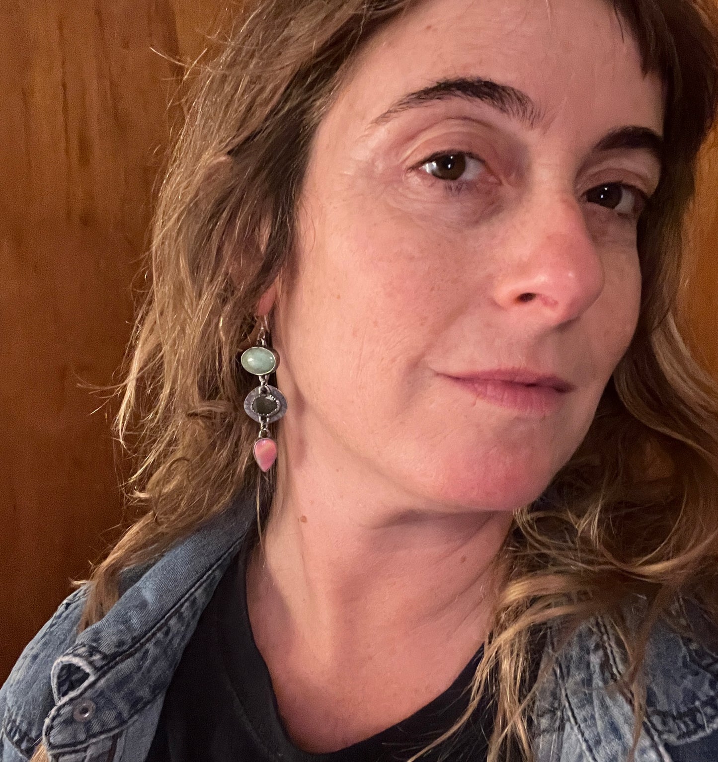 Lollipop Earrings of Turquoise, Serpentine, Aura Opal, Variscite and Peridot