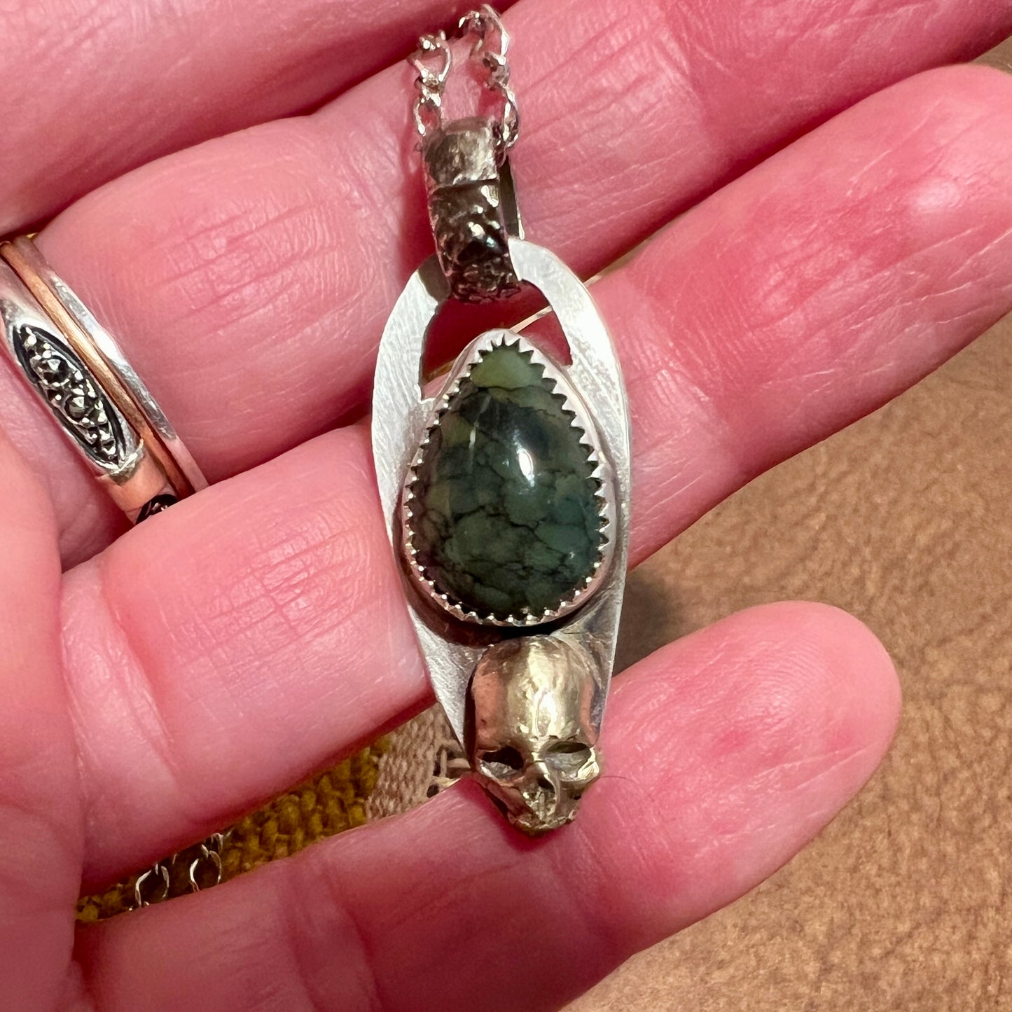 Starfox Variscite Skull Necklace