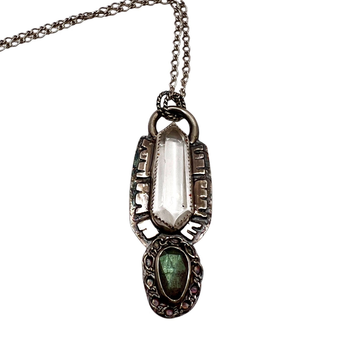 Crystal Quartz and Labradorite Necklace