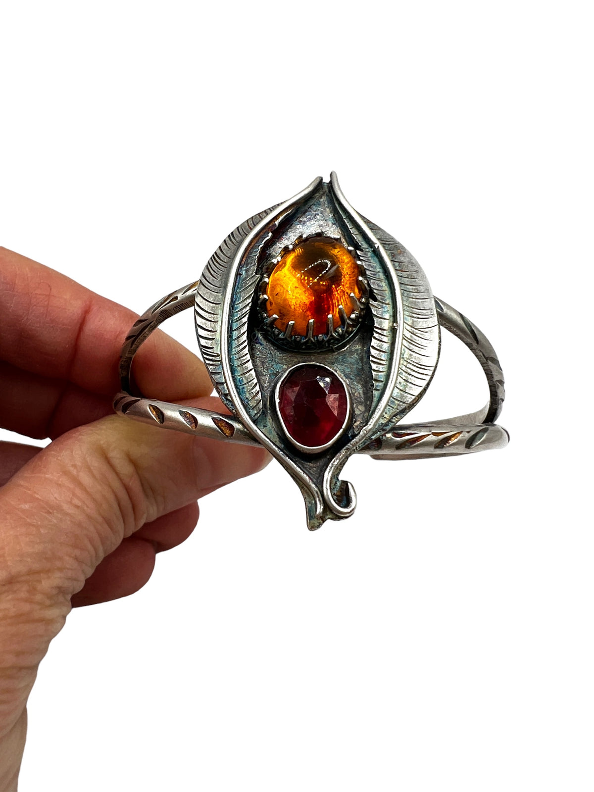 Amber and Garnet Rose Parade Cuff