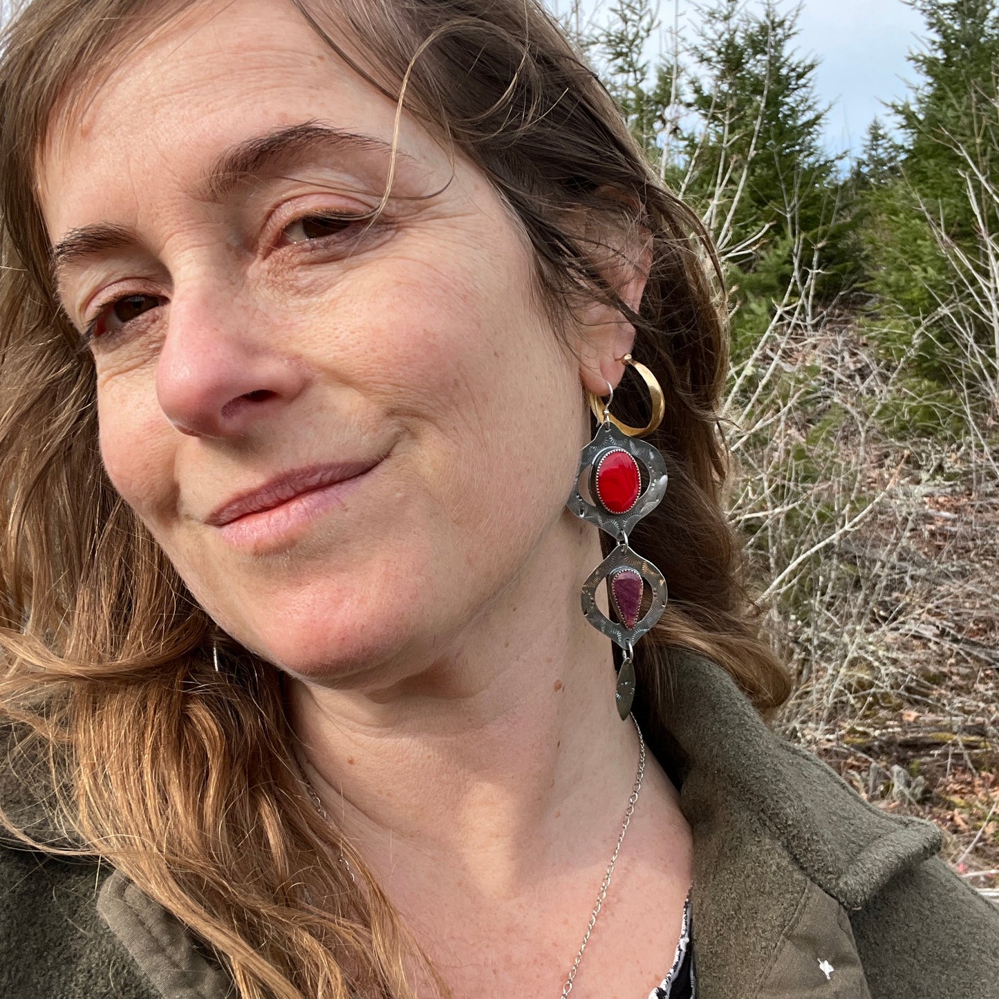 Rosarita and Spiny Oyster Bombay Beach Earrings