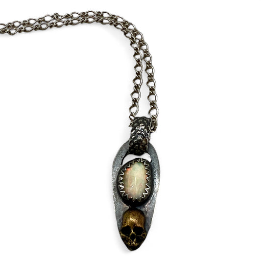 Opal Skull Baby Necklace