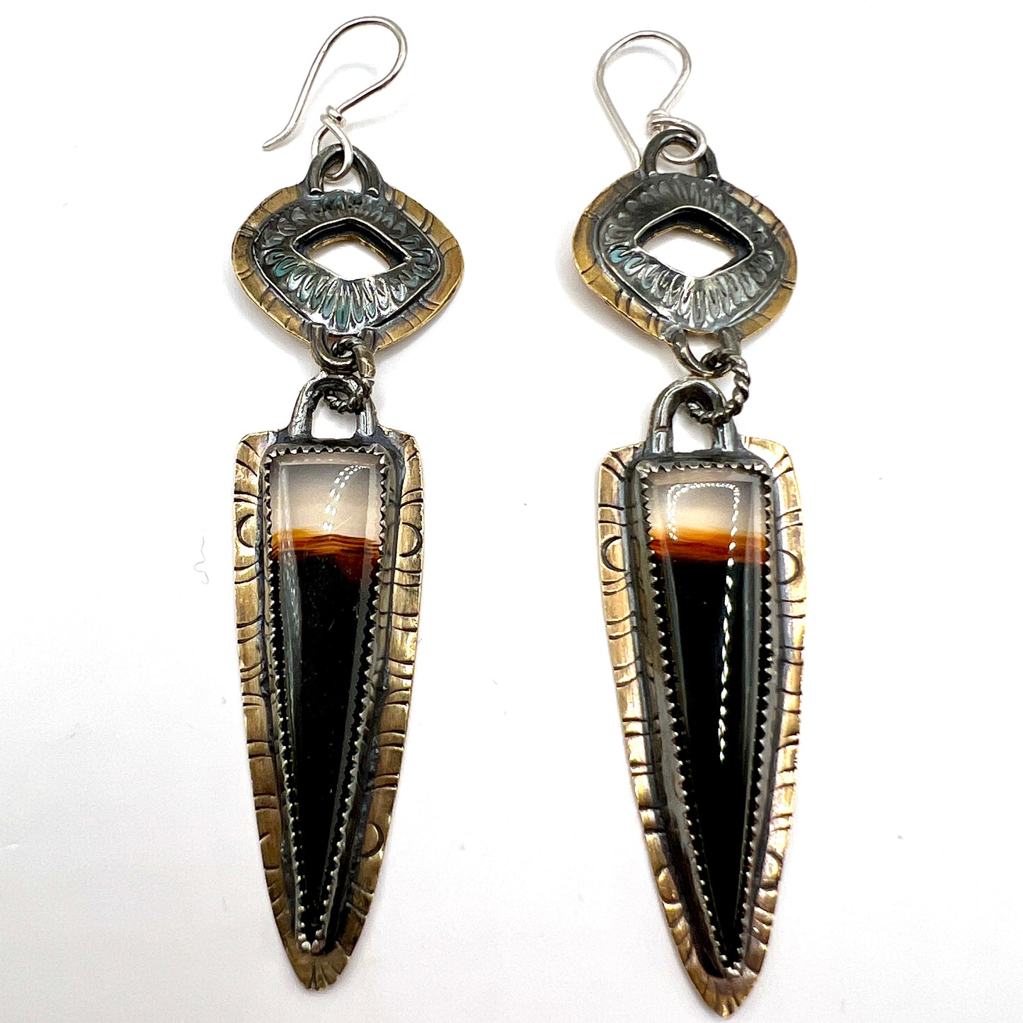 Montana Agate Funky Style Earrings