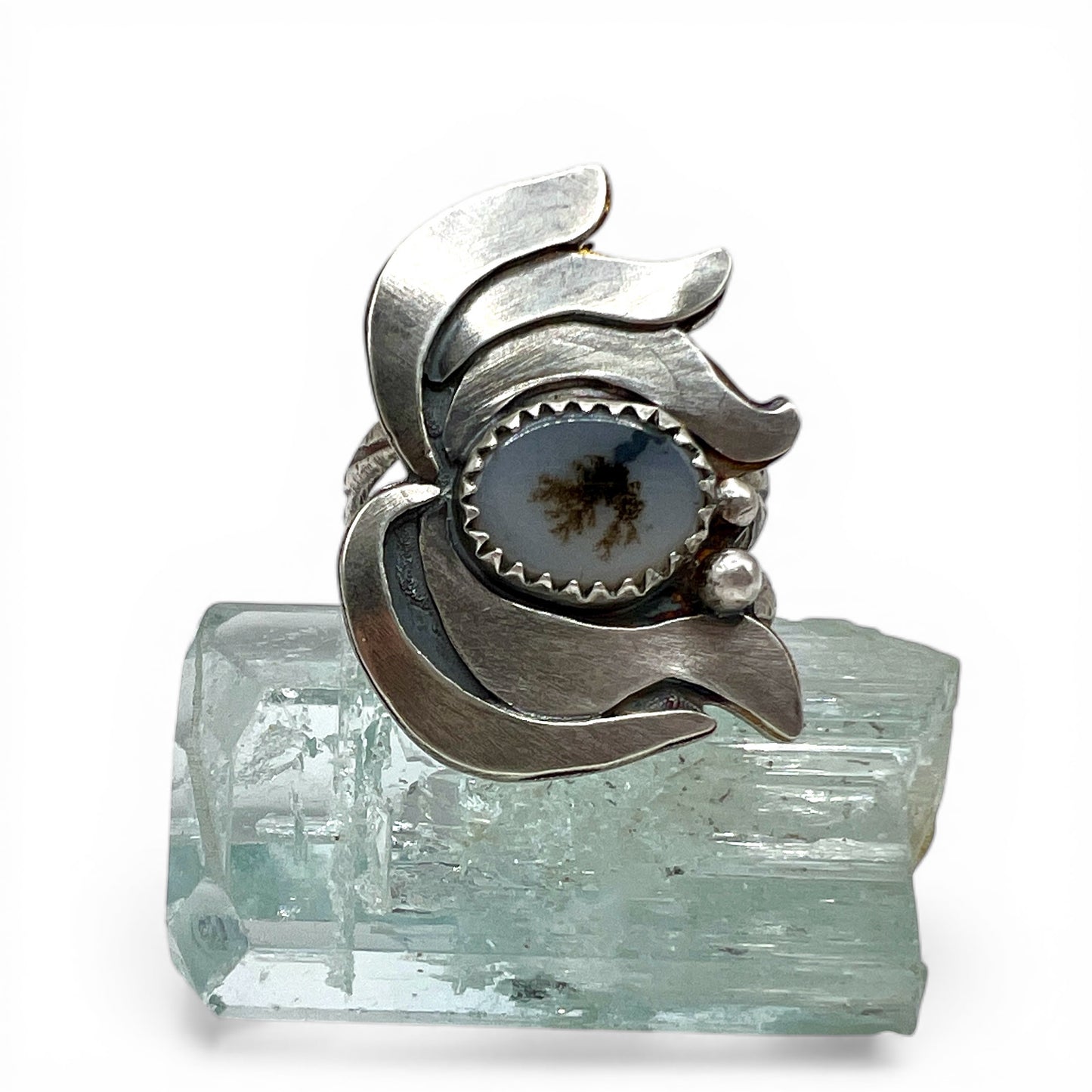 In The Flow Dendritic Agate Ring size 8