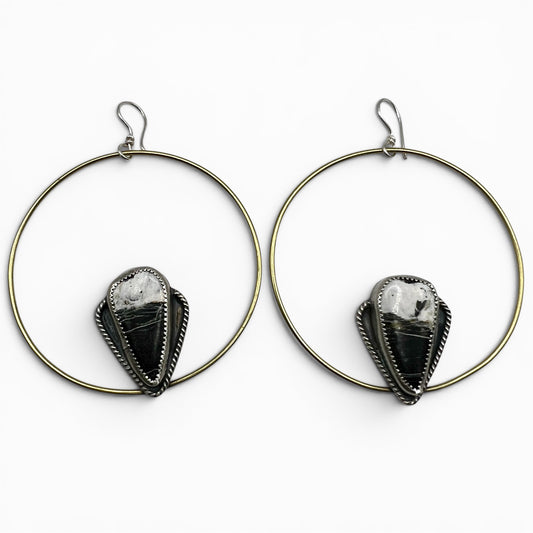 Alicia Keys Hoop Earrings with White Buffalo Turquoise