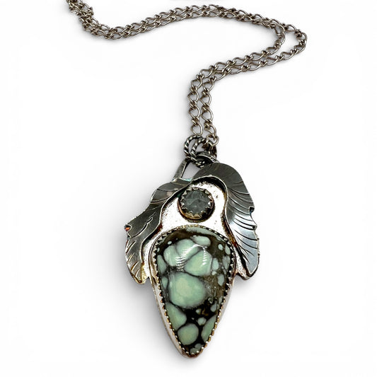 Aquamarine and Variscite Rose Parade Necklace