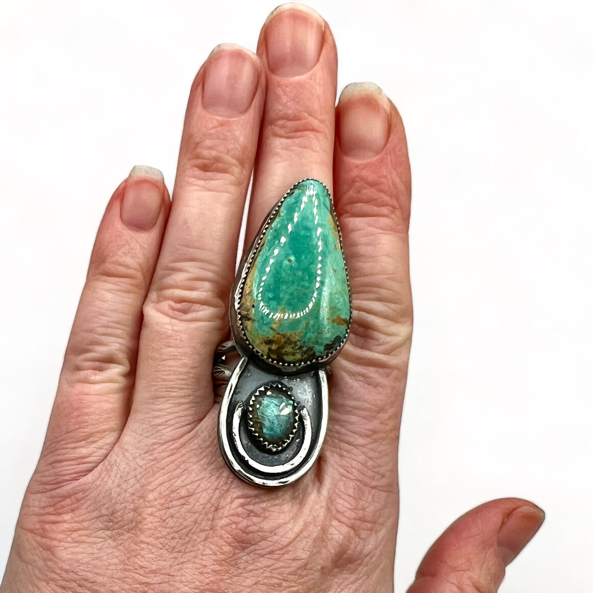 Turquoise and Labradorite Ring size 9.5