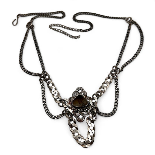 Dendritic Agate Multi Chain Necklace