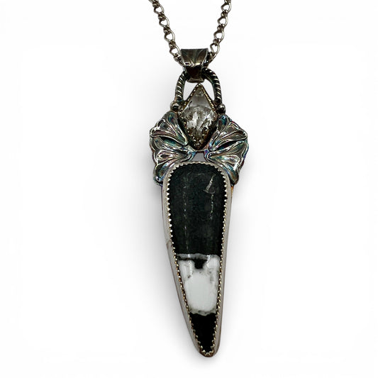 Herkimer Diamond and White Buffalo Turquoise Necklace