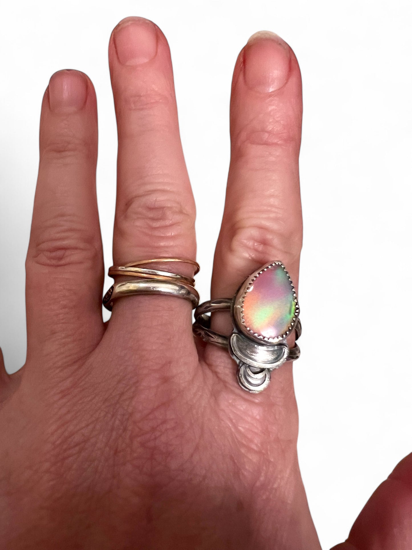 Big Splash Moons Aura Opal Ring size 10.25