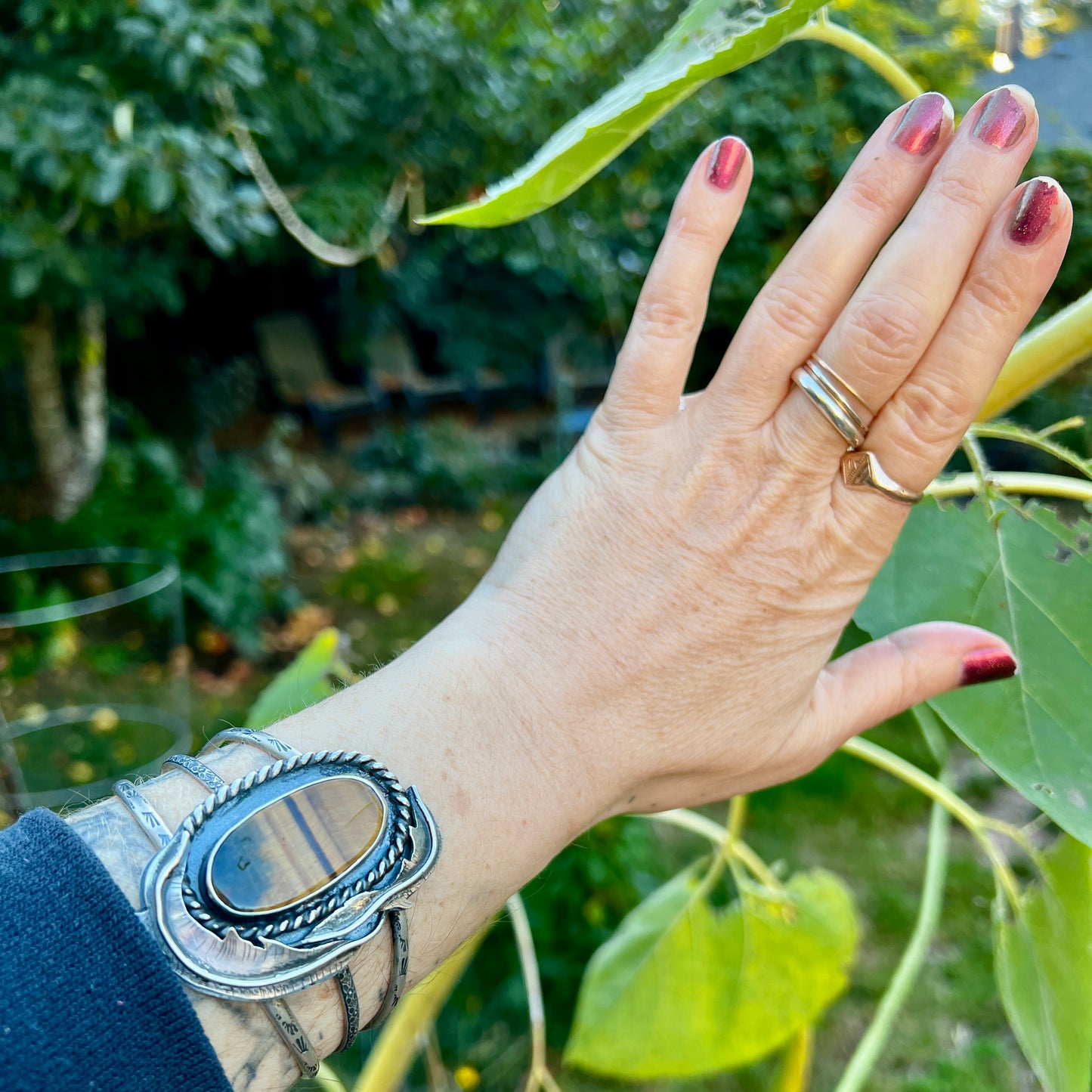 Tiger’s Eye Rose Parade Cuff Bracelet