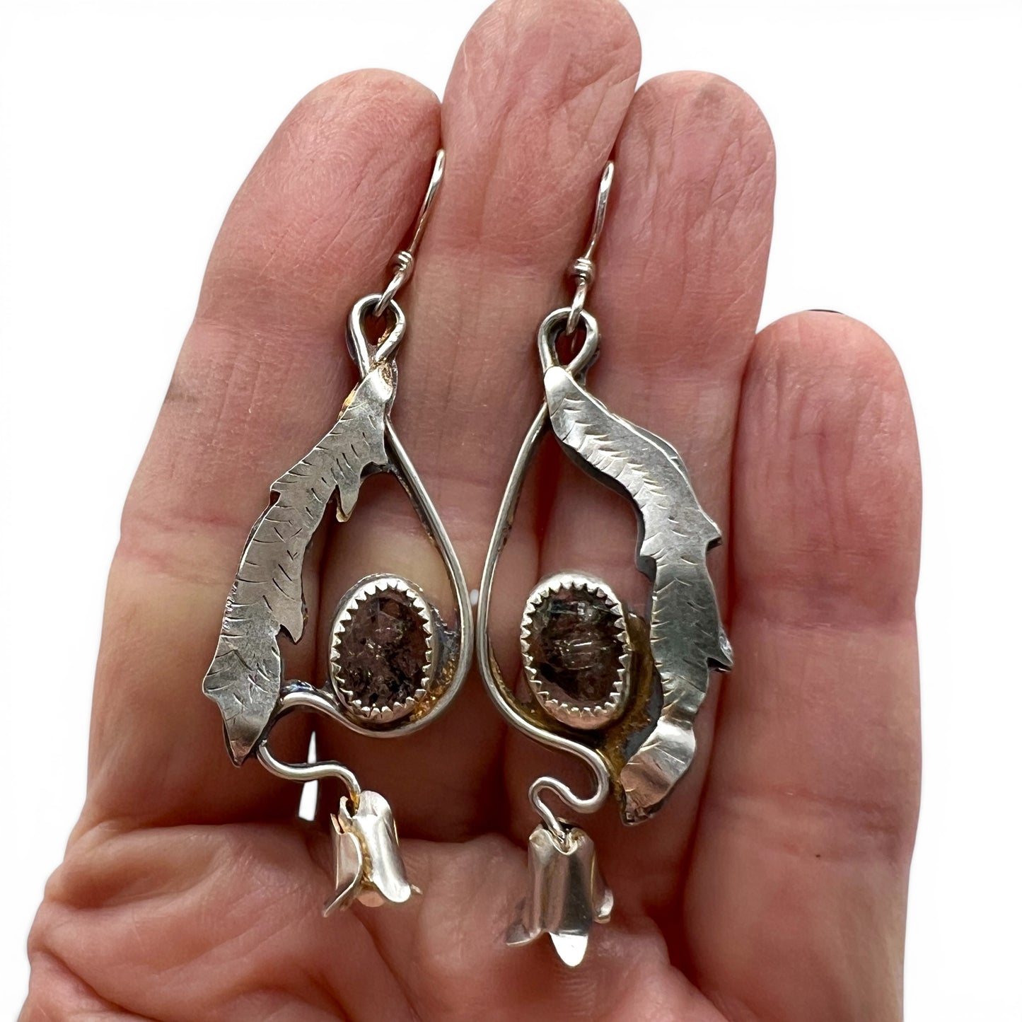 Herkimer Diamond Cascading Flower Earrings