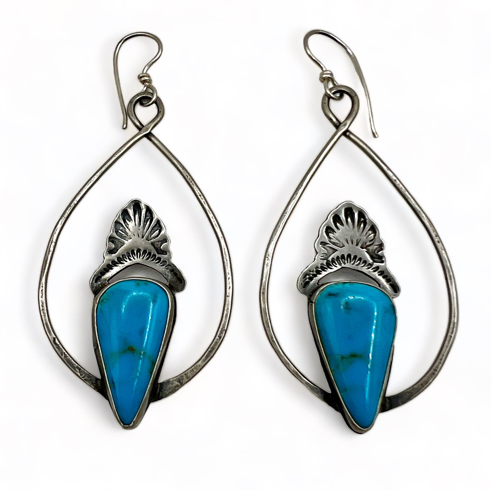 Prairie Earrings in Blue Bandit Turquoise