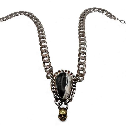 White Buffalo Turquoise Skull Necklace