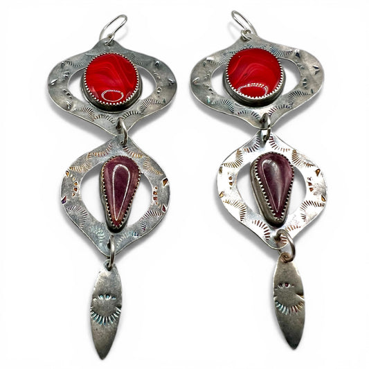 Rosarita and Spiny Oyster Bombay Beach Earrings