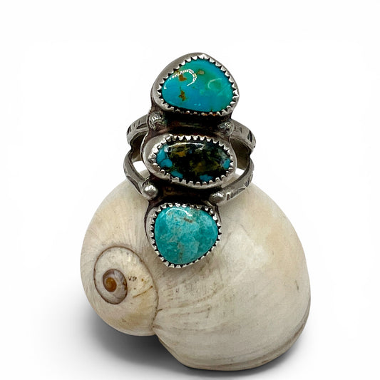 Triple Turquoise Ring size 8