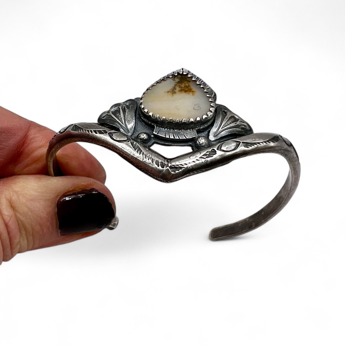 Dendritic Agate Gaviota Cuff Bracelet