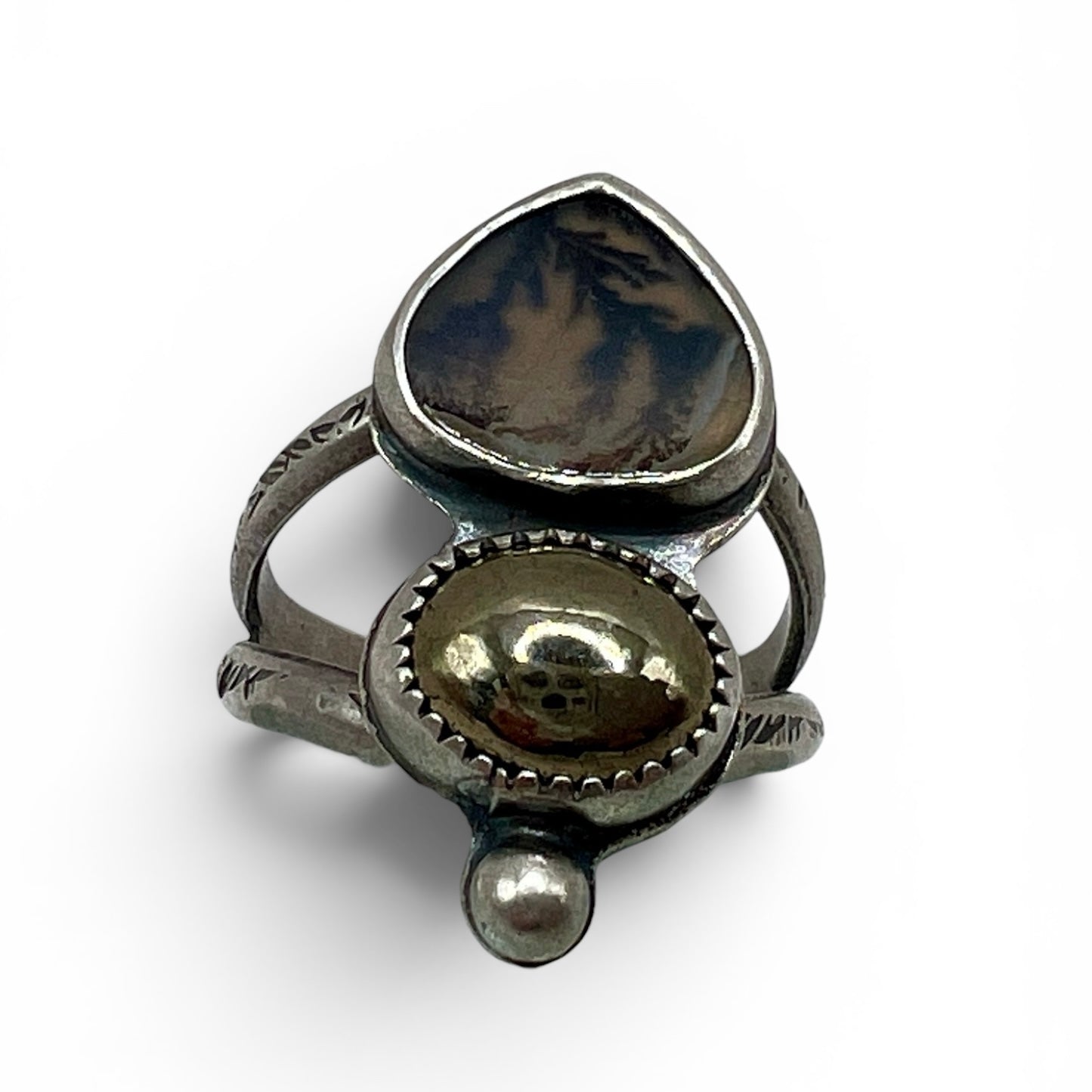 Dendrite and Pyrite Ring size 8.25