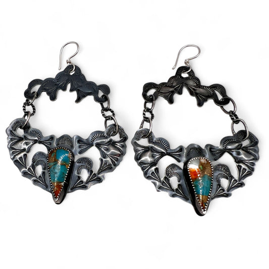 Big Splash Lacey Turquoise Spiny Oyster Earrings