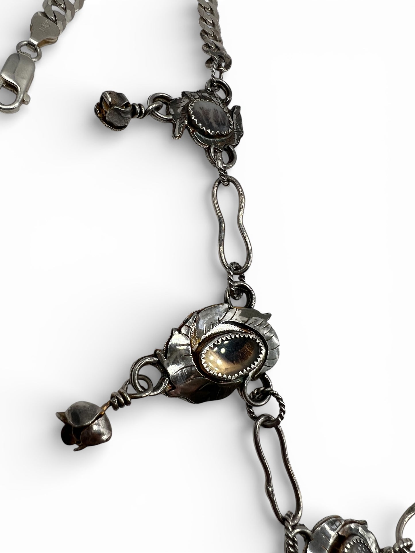 Dendritic Agate Rose Parade Necklace