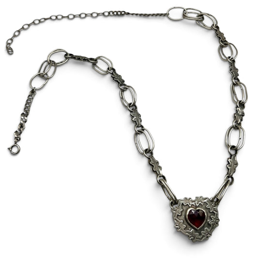 Garnet Heart Protection Necklace
