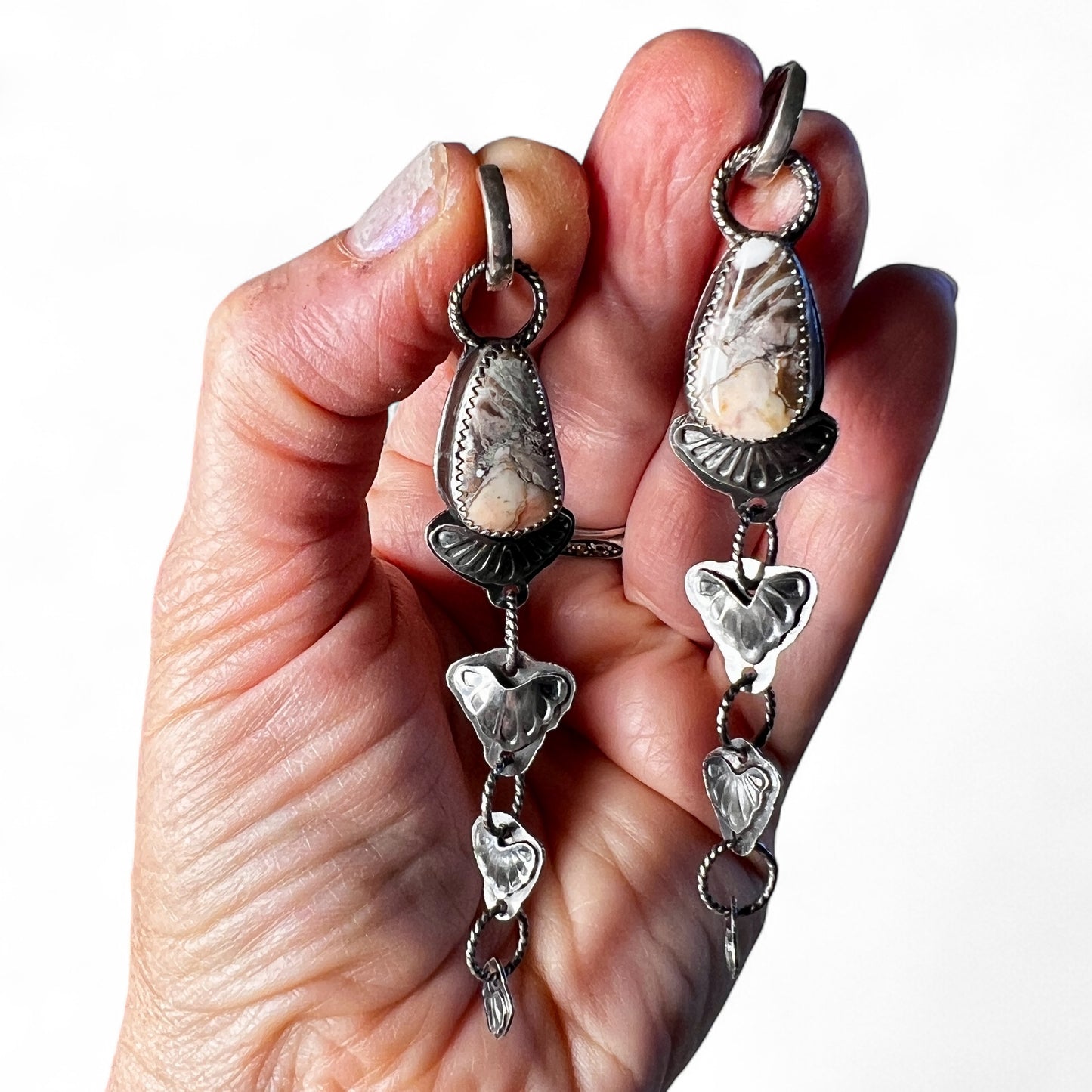 Wild Horse Magnesite Huggie Hoop Cascade Earrings