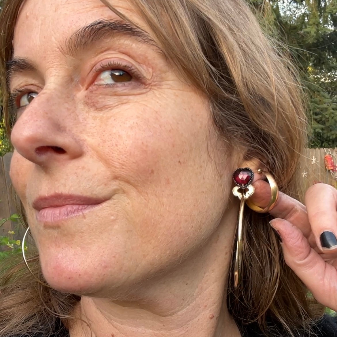 Sweetheart Otter Hoop Stud Earrings