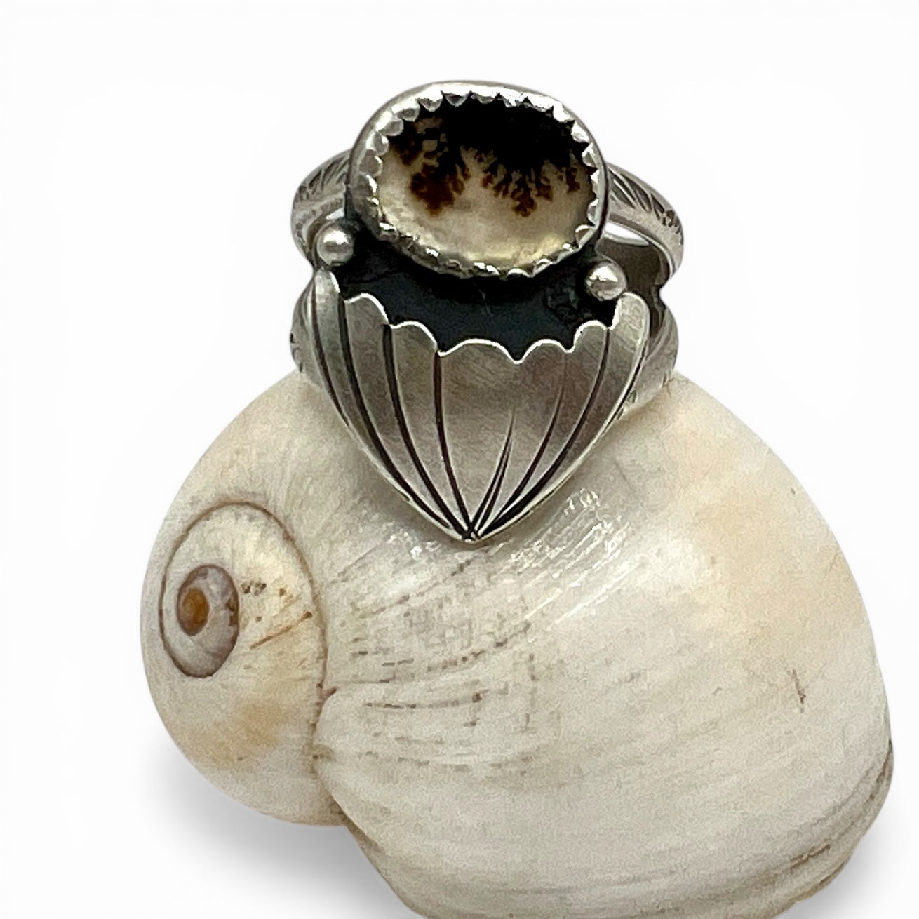 Dendritic Agate Selkie Ring size 5.25