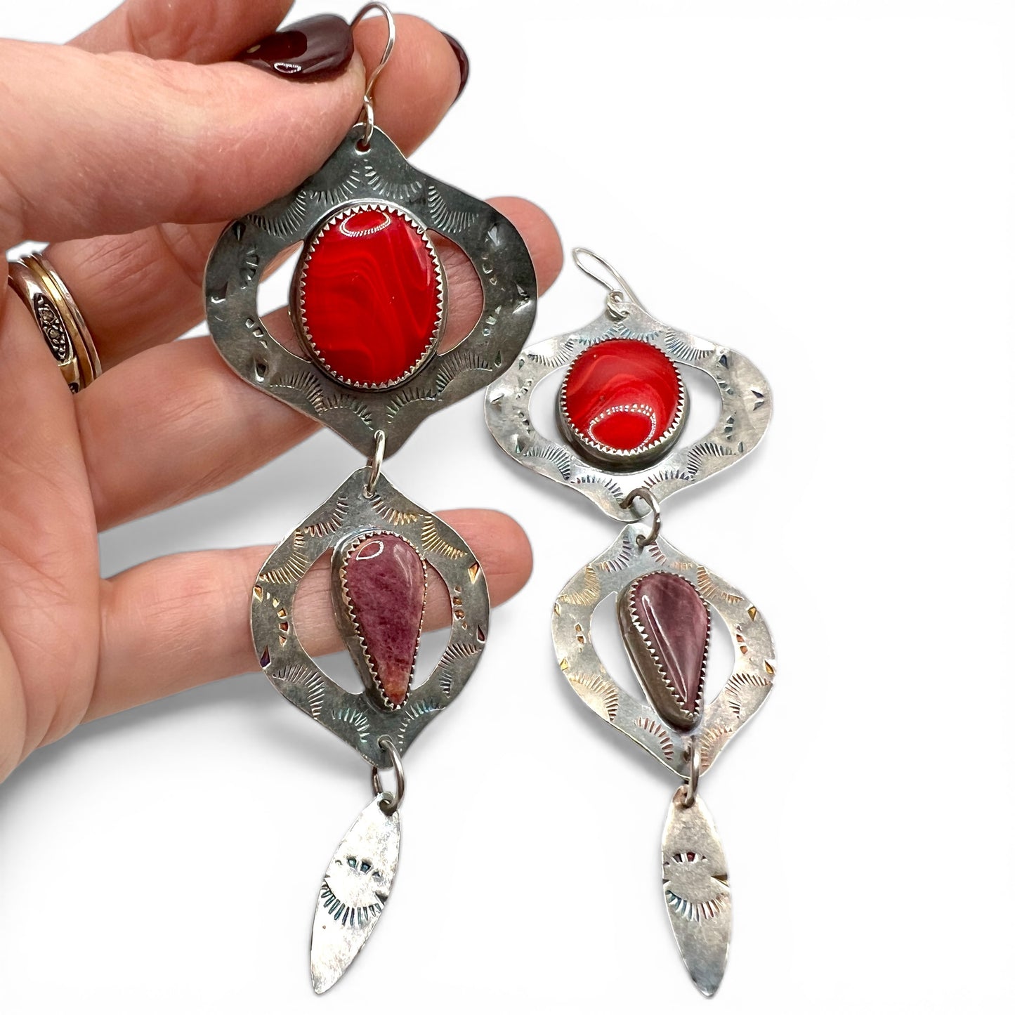 Rosarita and Spiny Oyster Bombay Beach Earrings