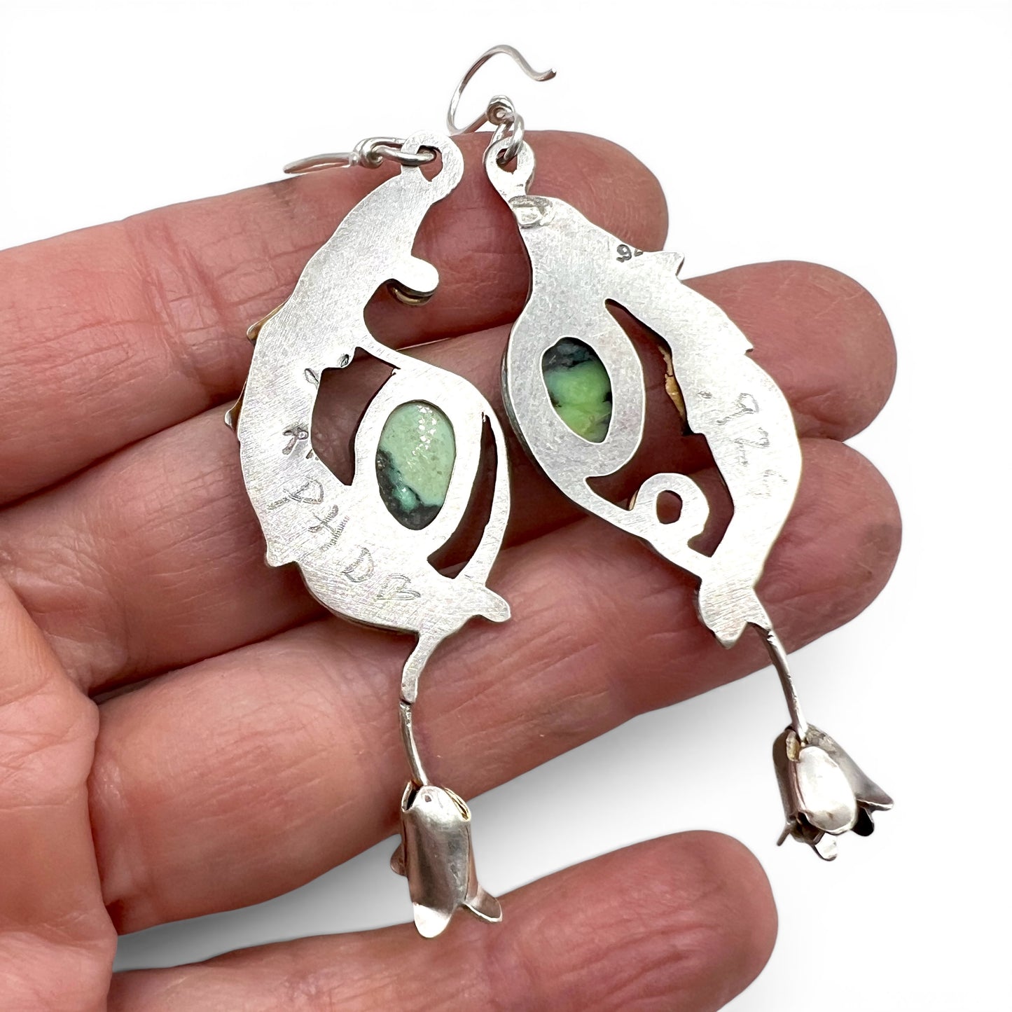 New Lander Turquoise Cascading Flower Earrings