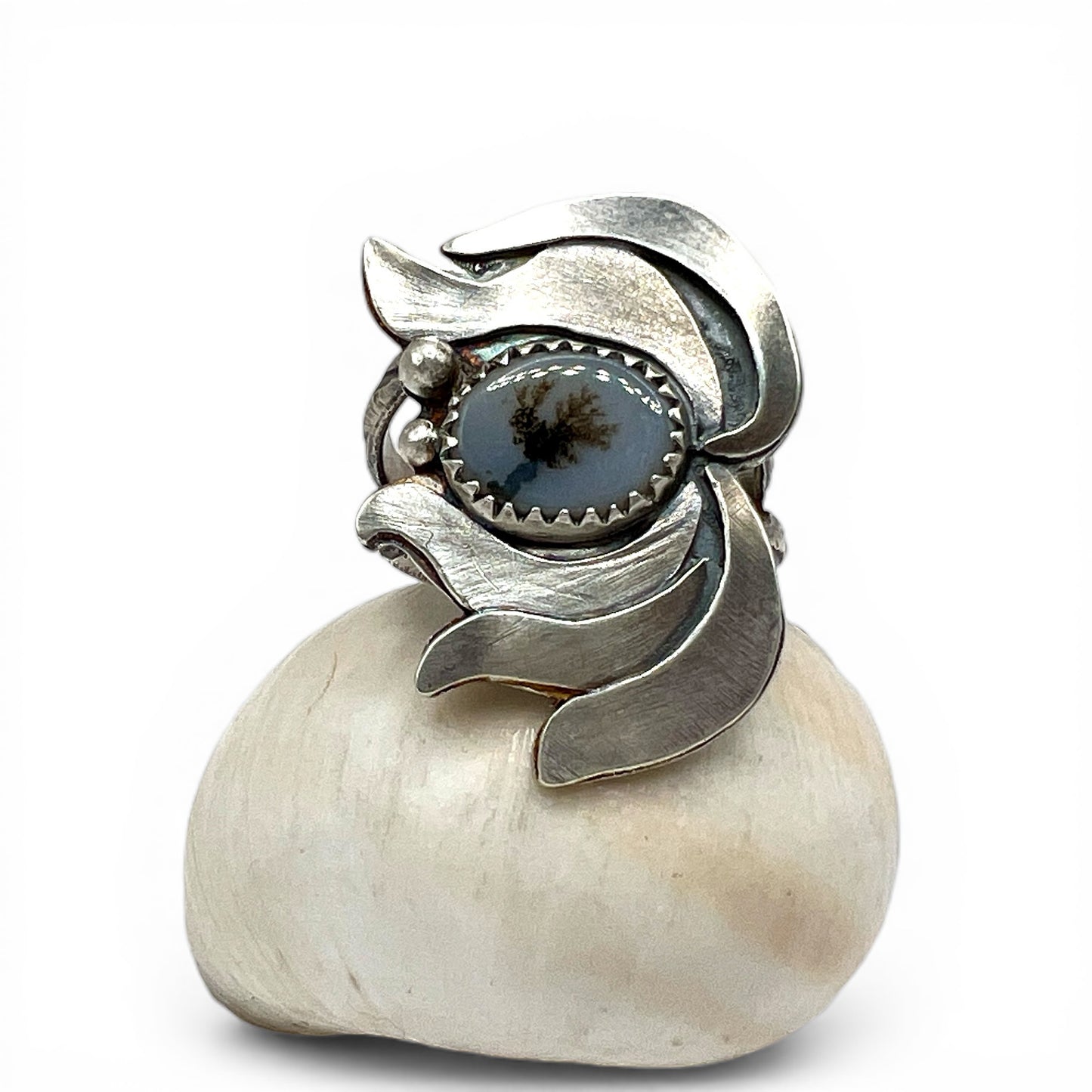 In The Flow Dendritic Agate Ring size 8