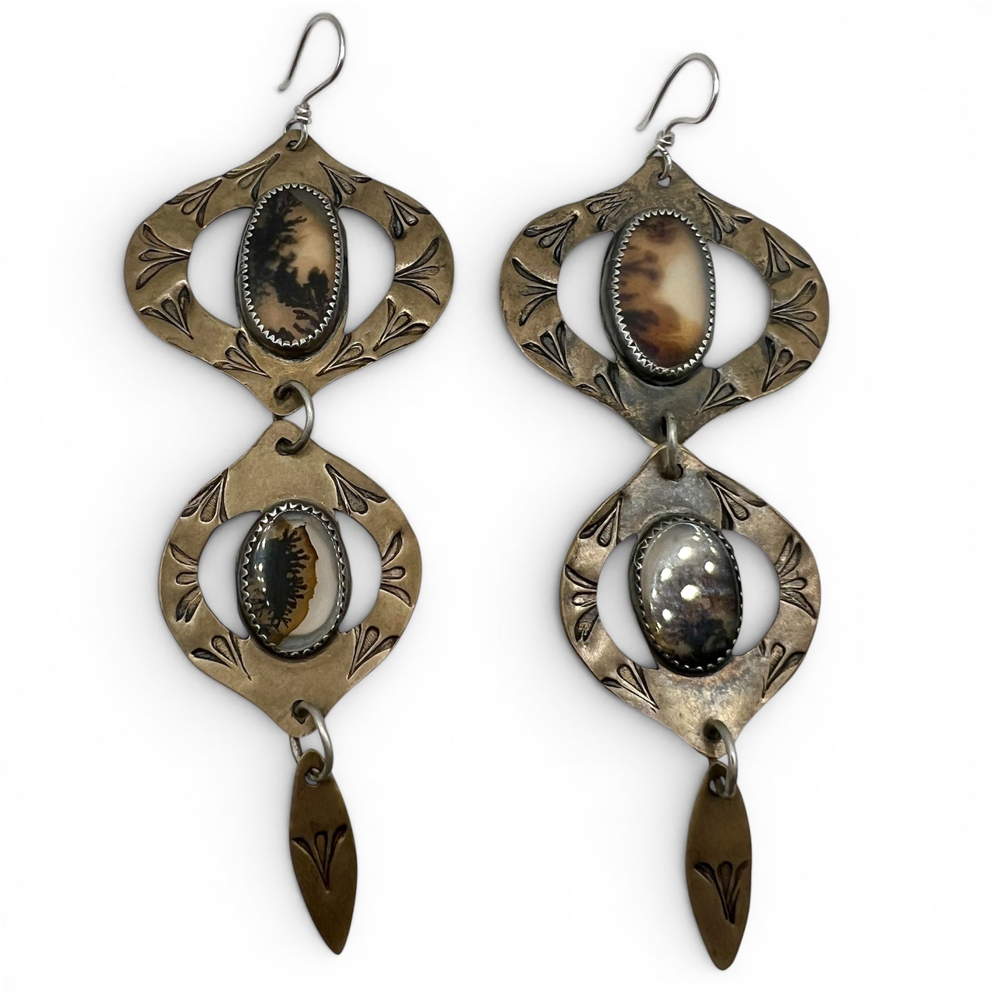 Dendritic Agate Bombay Beach Earrings