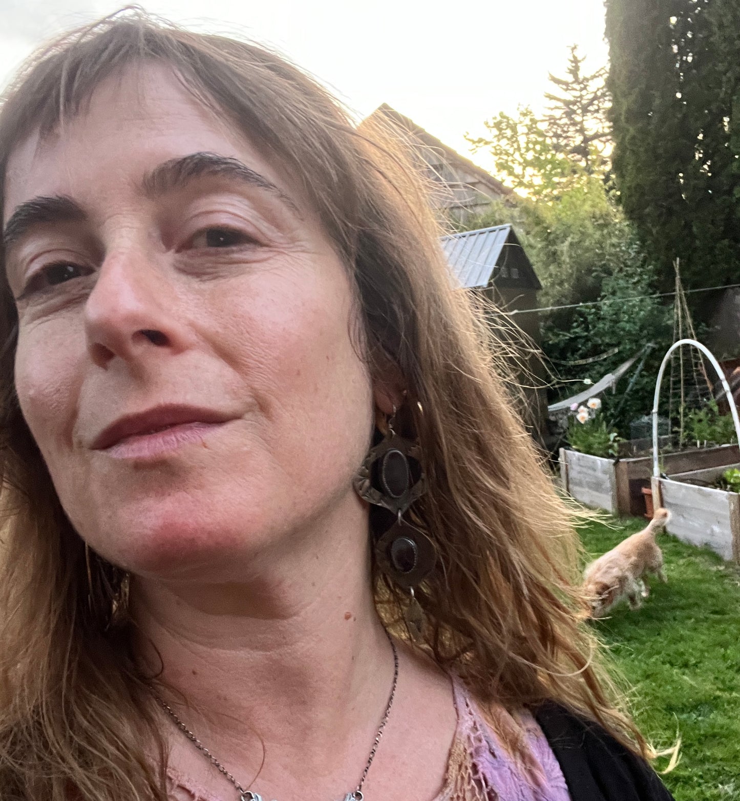 Dendritic Agate Bombay Beach Earrings
