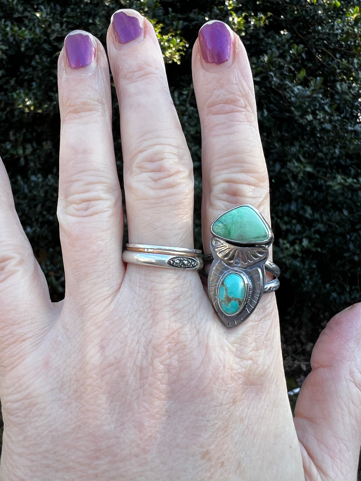 Turquoise and Variscite Ring size 8.25