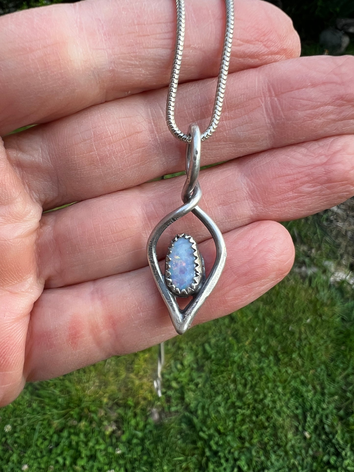 Morning Dew Necklace in Fire Opal