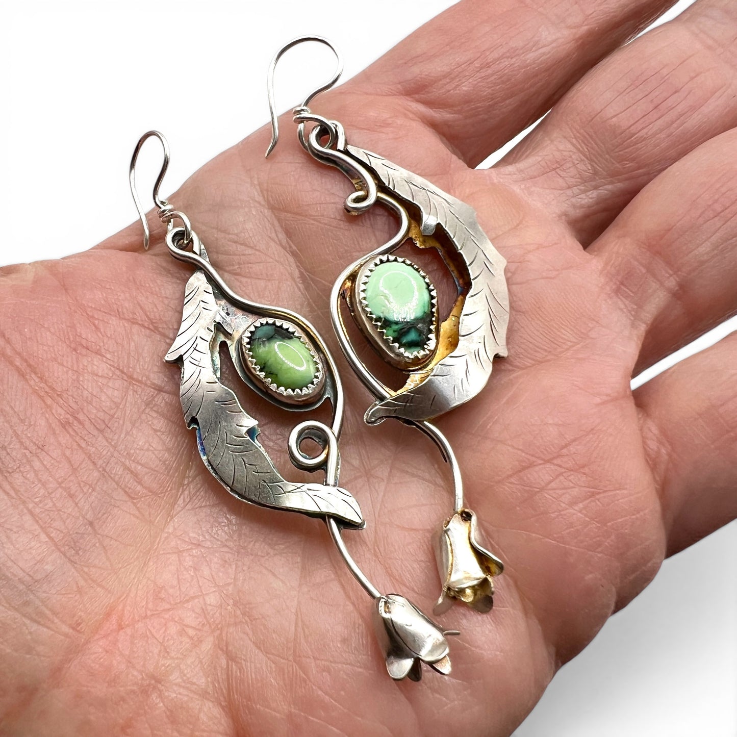 New Lander Turquoise Cascading Flower Earrings