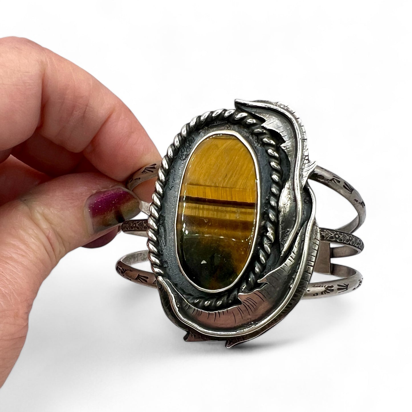 Tiger’s Eye Rose Parade Cuff Bracelet