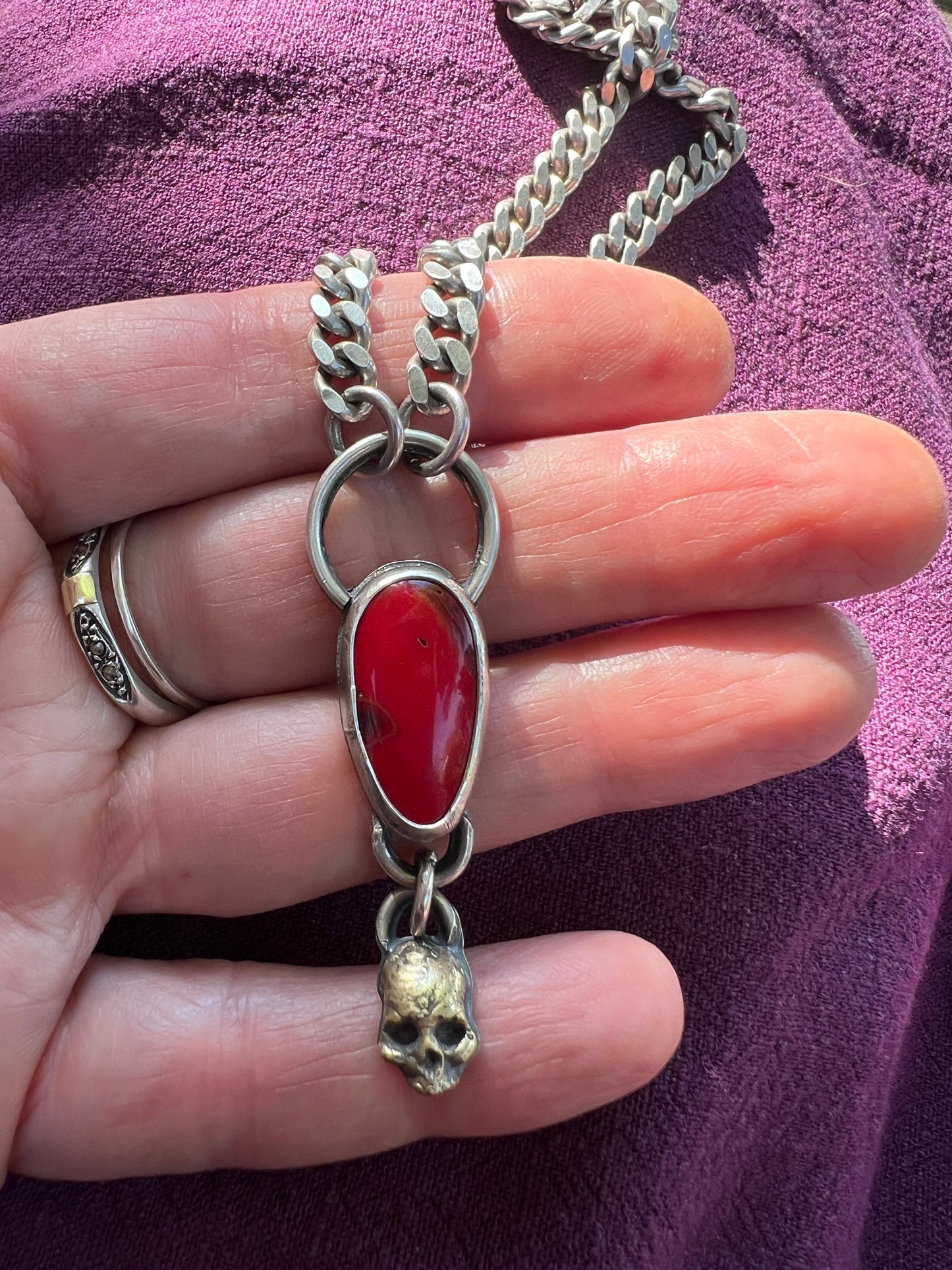 Rosarita Skull Necklace with Curb Chain