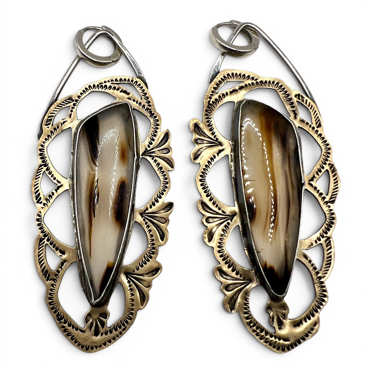 Montana Agate Lacey Earrings with Huggie Hoops