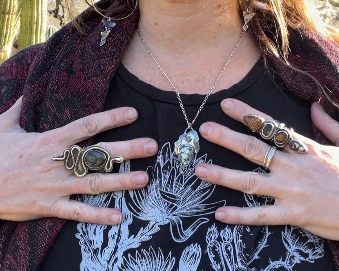 Aquamarine and Variscite Rose Parade Necklace